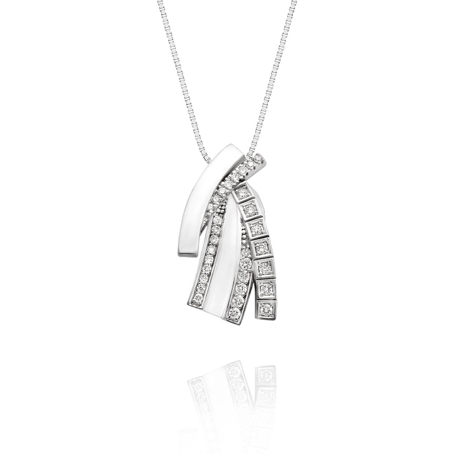 Pingente Horizonte em Ouro Branco com Diamantes