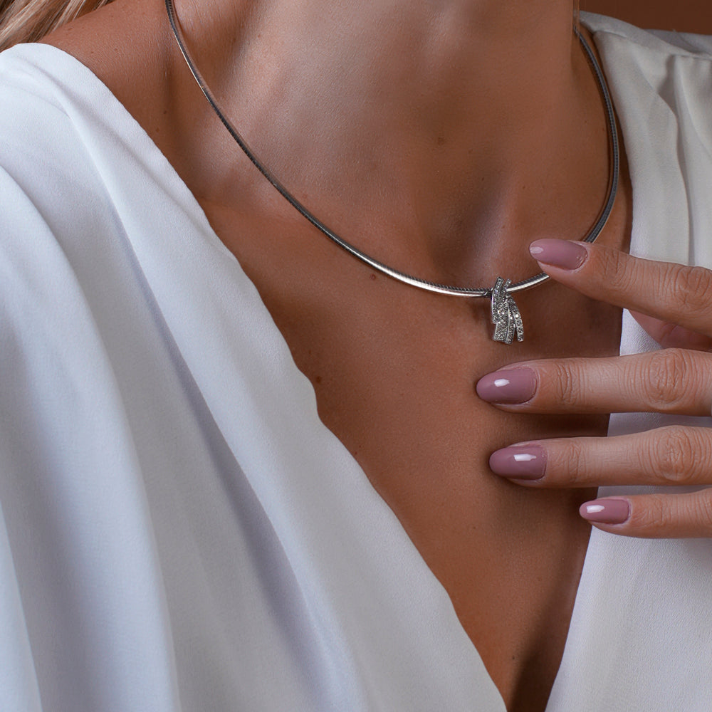 Pingente Horizonte em Ouro Branco com Diamantes
