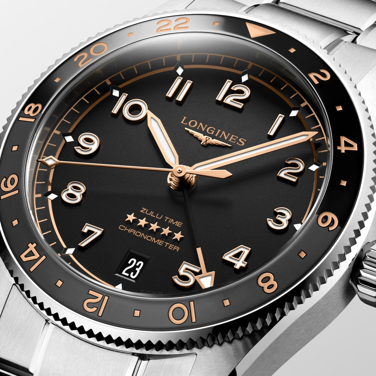 Relógio Longines Spirit Zulu Time Preto L3.802.4.50.6