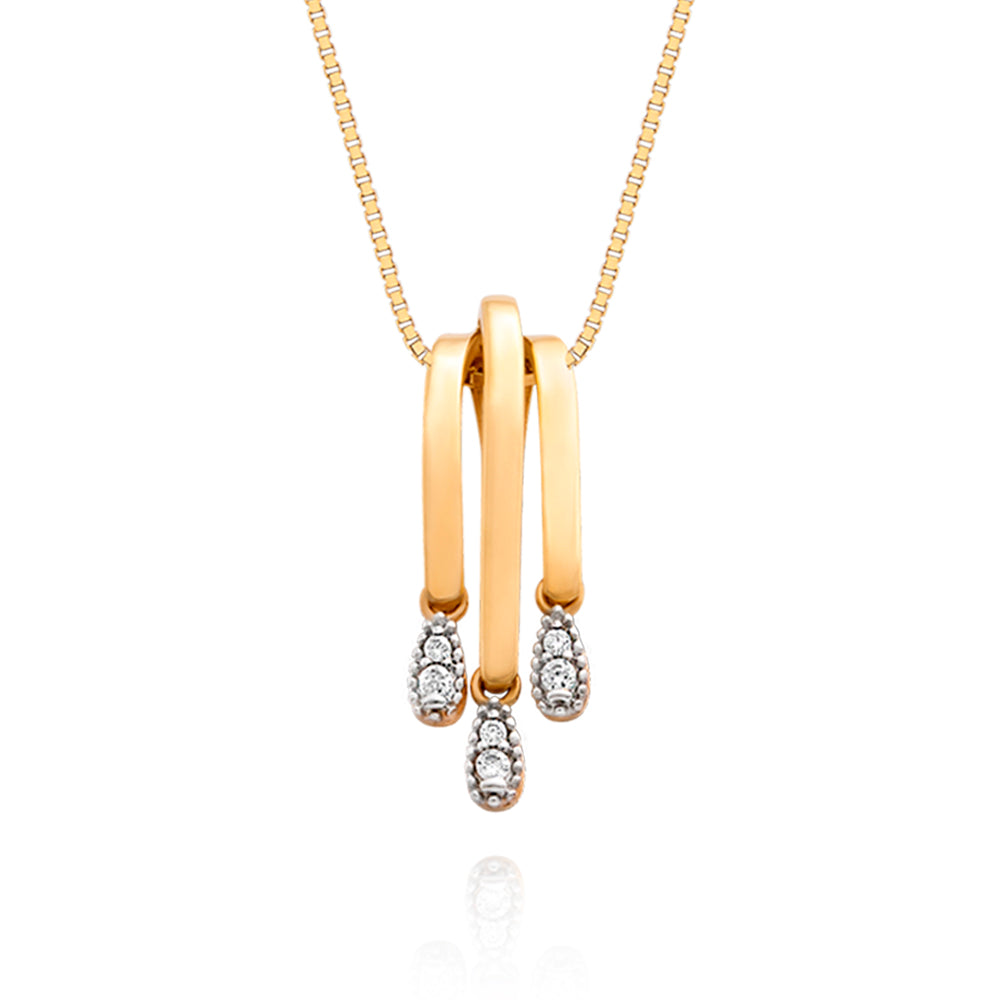 Pingente Ritmo em Ouro Amarelo com Diamantes