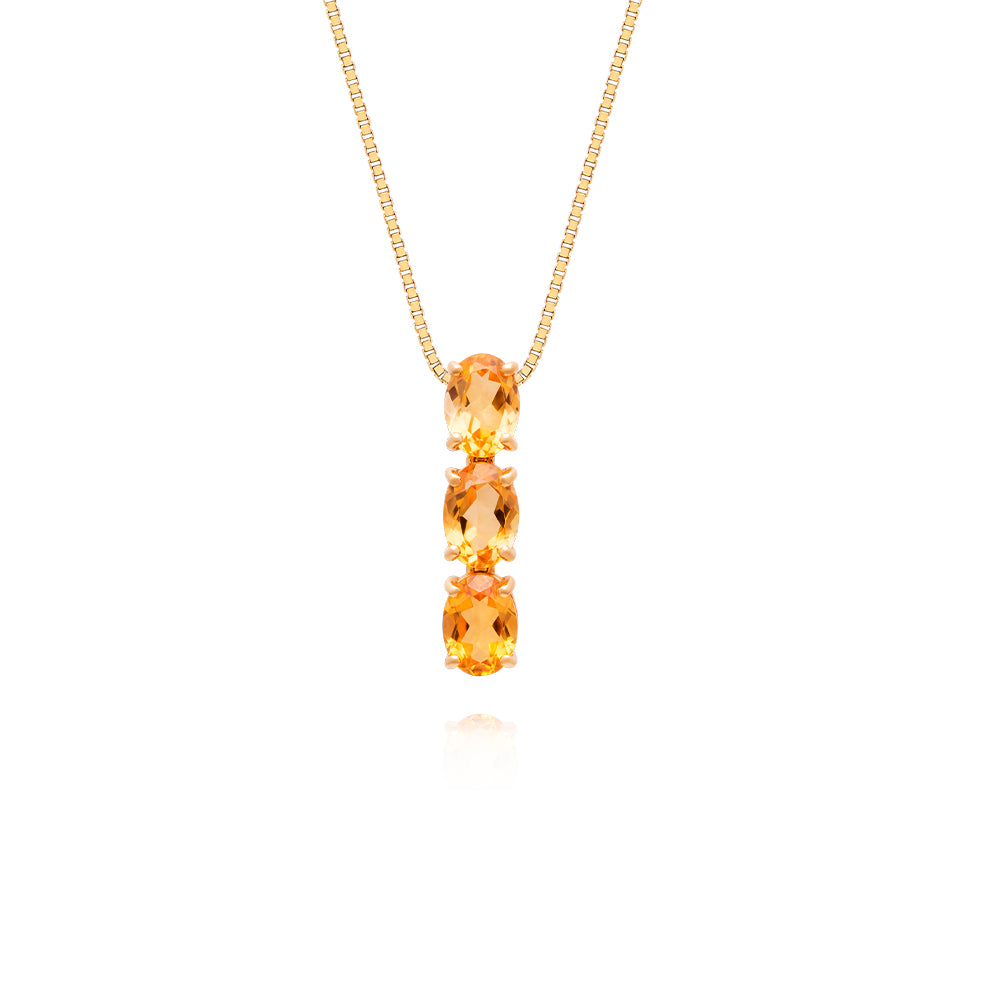 Pingente Solis em Ouro Amarelo com Citrino Amarelo