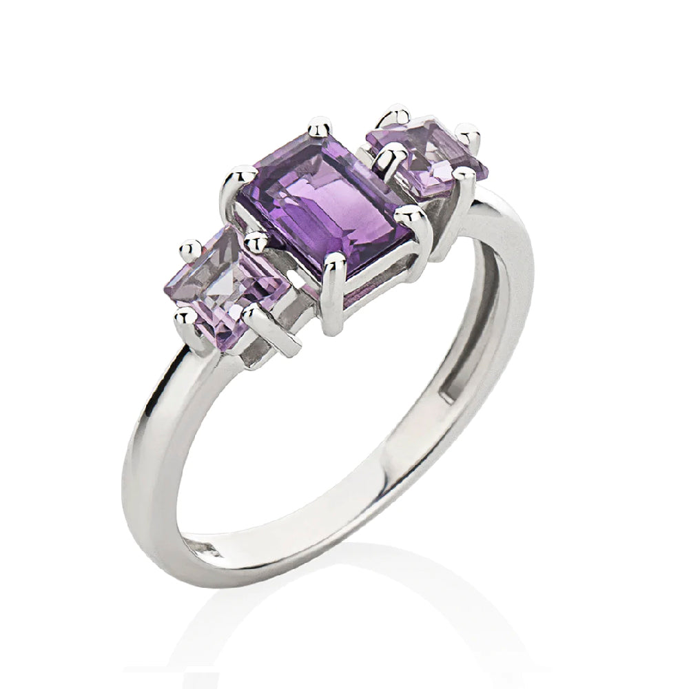 Anel Colorful em Prata e Ametistas - JFY