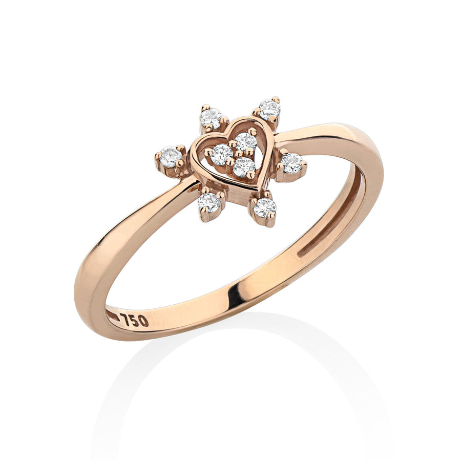 Anel em Ouro Rosé e Diamantes - Amore