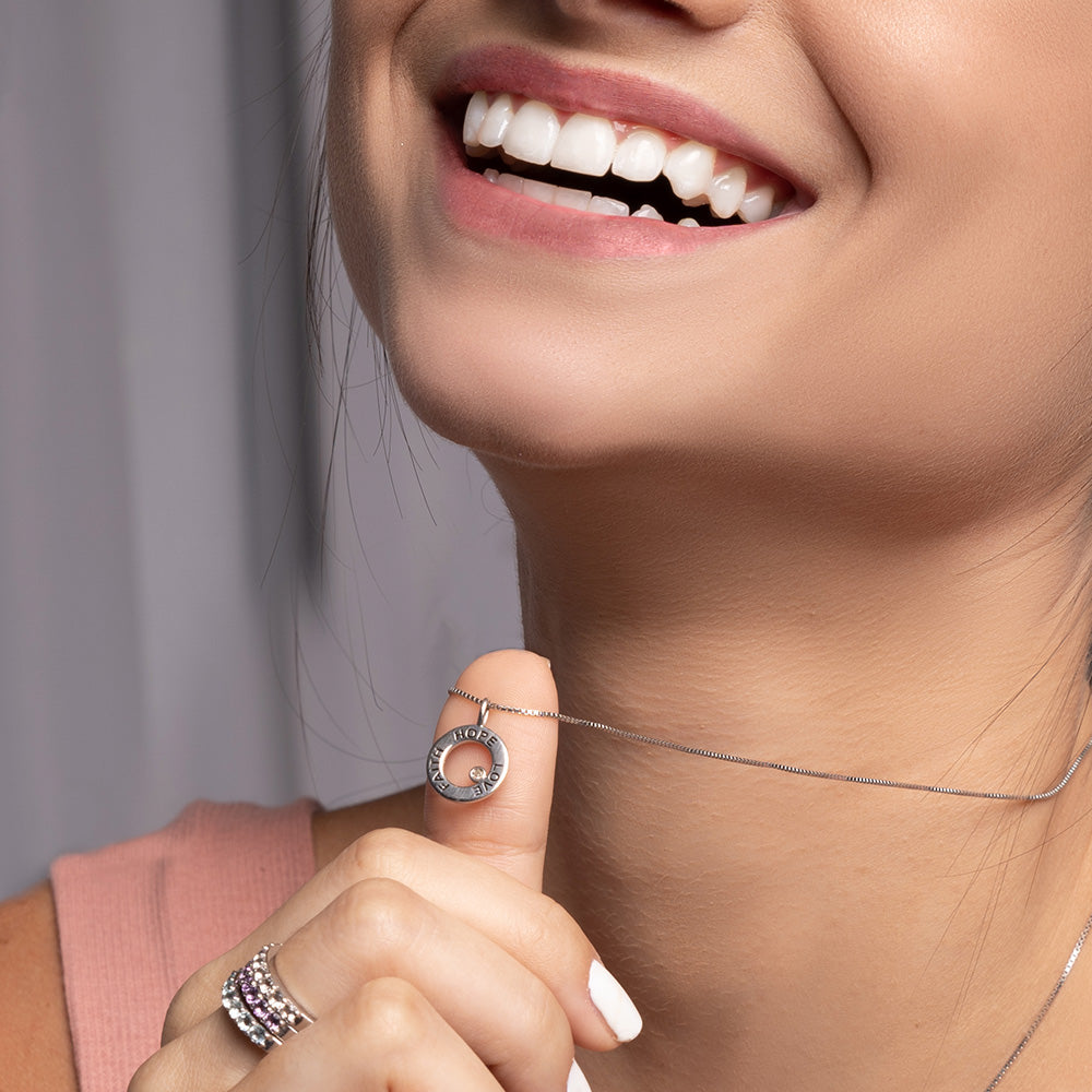 Colar Emotions em Prata com Diamante - JFY